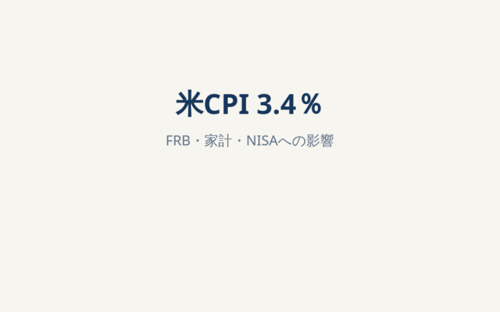 米CPI前年比3.4％、物価高が続く｜FRB・S&P500・NISAへの影響