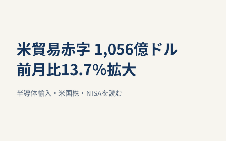 米貿易赤字が1,056億ドルへ拡大｜半導体輸入と米国株・ドル・NISAへの影響