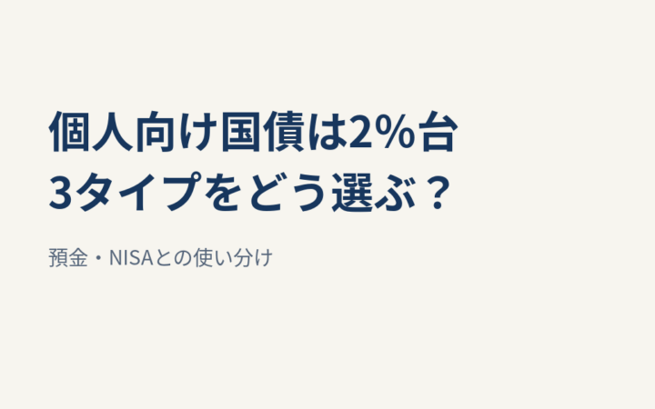 個人向け国債の金利が2％台｜変動10年・固定5年・固定3年の選び方
